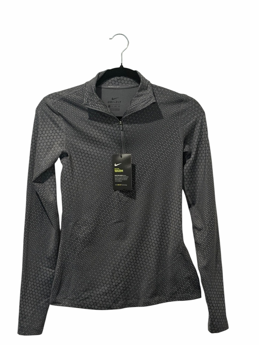 NWT Nike Dri-FIT warm Women's Long Sleeve Half-Zip Pullover - Black/Gray sz xs